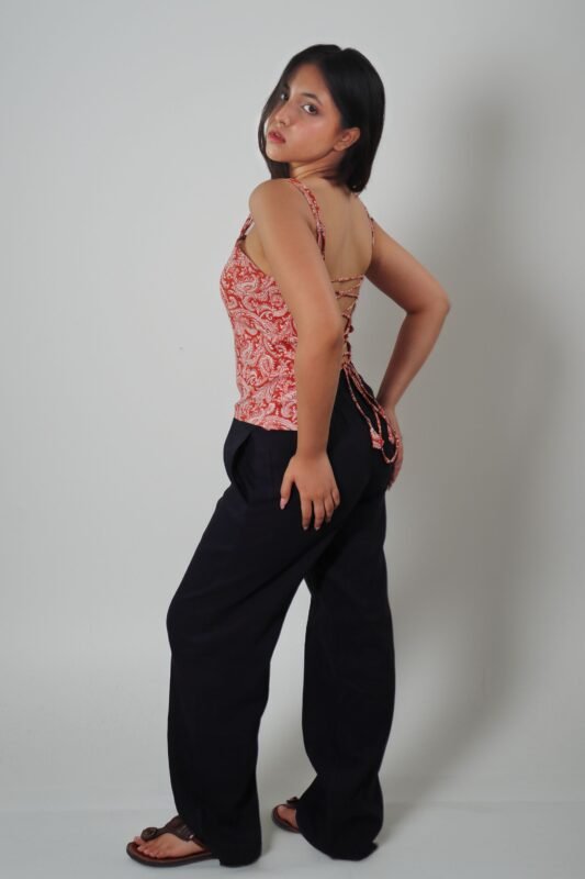 Paisley corset top side view
